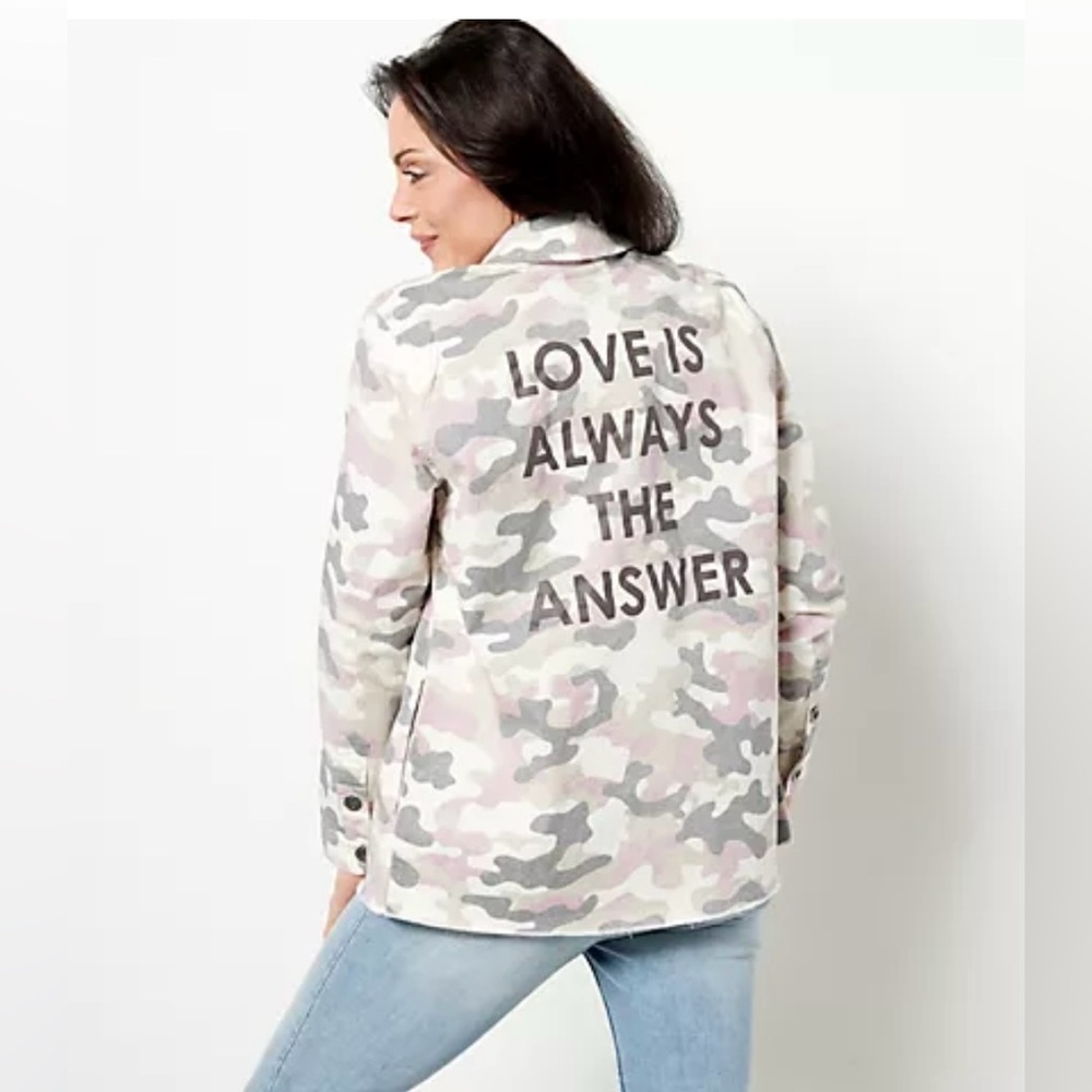 Peace Love World Printed Woven Jacket